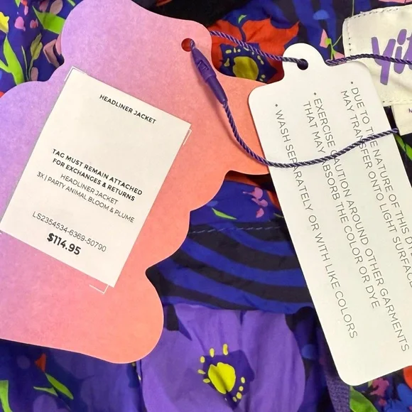Yitty l NWT Fabletics Oversized Headliner Jacket Party Animal Bloom Plume 3X - Picture 8 of 10